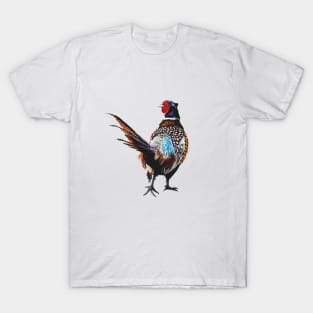 Ardler the Pheasant white background T-Shirt